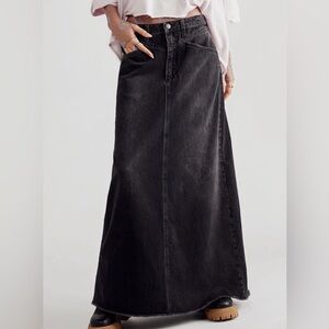 NWT Free People Come as You Are Denim Maxi Skirt